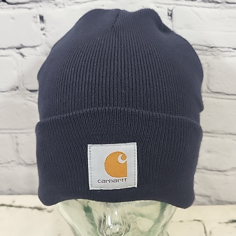 Carhartt Classic A18 Beanie Hat Navy Blue Unisex One Size Outdoor Work Ski Cap‎